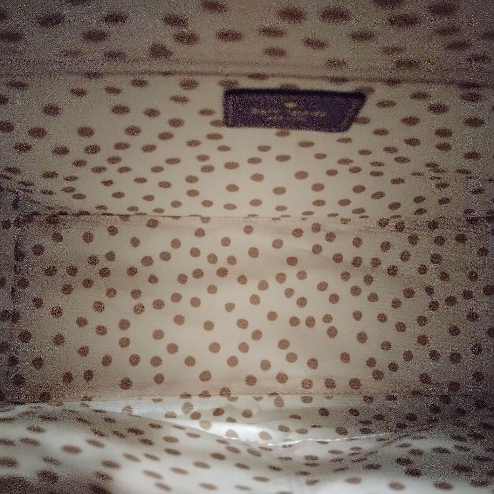 KATE SPADE Purple Satchel with removable strap polkadot lining - Picture 4 of 7